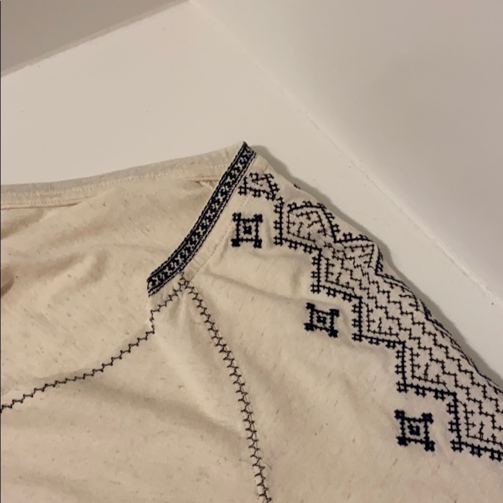 Madewell 3/4 Sleeve Embroidered shirt - Picture 3 of 4